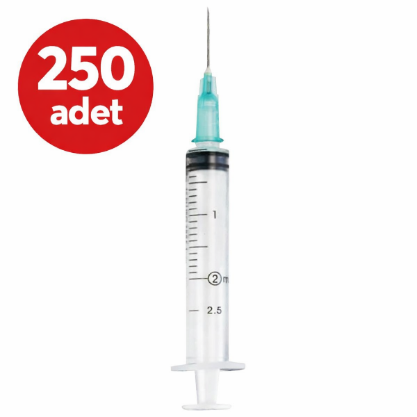 Genject Enjektör 2,5 cc 3 Parça Yeşil - 250 Adet